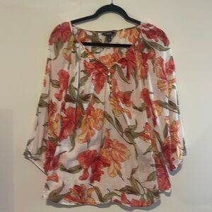 Chaps Floral Print Blouse